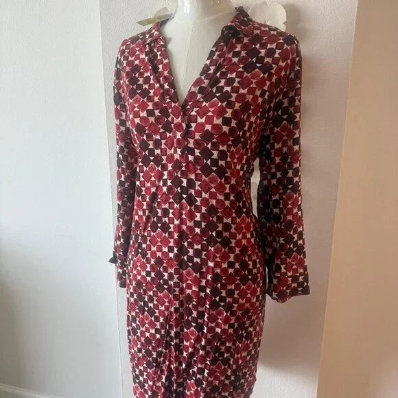 Nic & Zoe Multicolor Knit Dress – Rust, Cream & Taupe – NWT - Picture 2 of 8